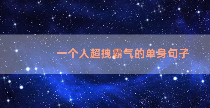 一个人超拽霸气的单身句子