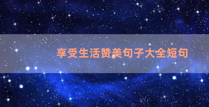 享受生活赞美句子大全短句
