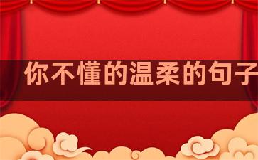 你不懂的温柔的句子英文
