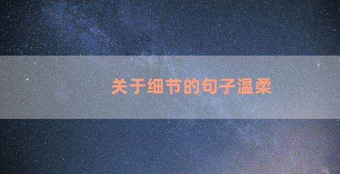 关于细节的句子温柔