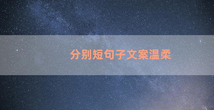 分别短句子文案温柔