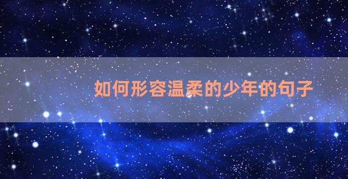 如何形容温柔的少年的句子