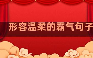 形容温柔的霸气句子简短