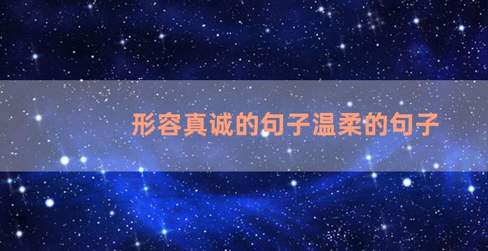 形容真诚的句子温柔的句子