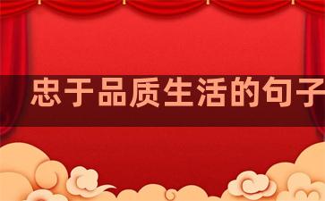 忠于品质生活的句子摘抄