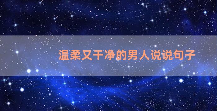 温柔又干净的男人说说句子