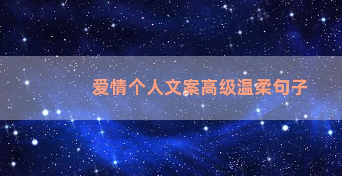 爱情个人文案高级温柔句子