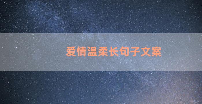 爱情温柔长句子文案