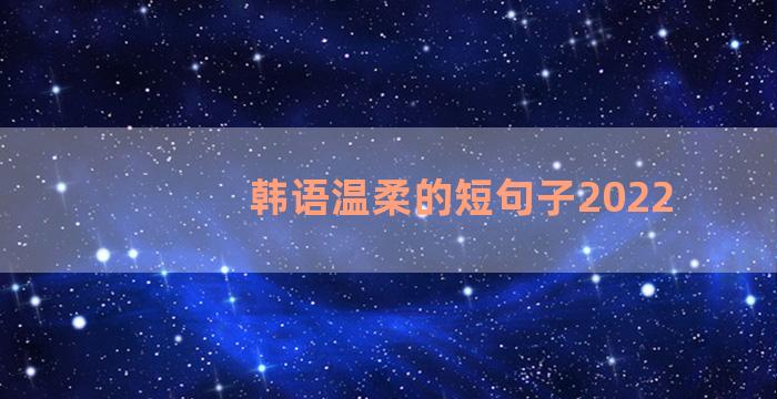 韩语温柔的短句子2022